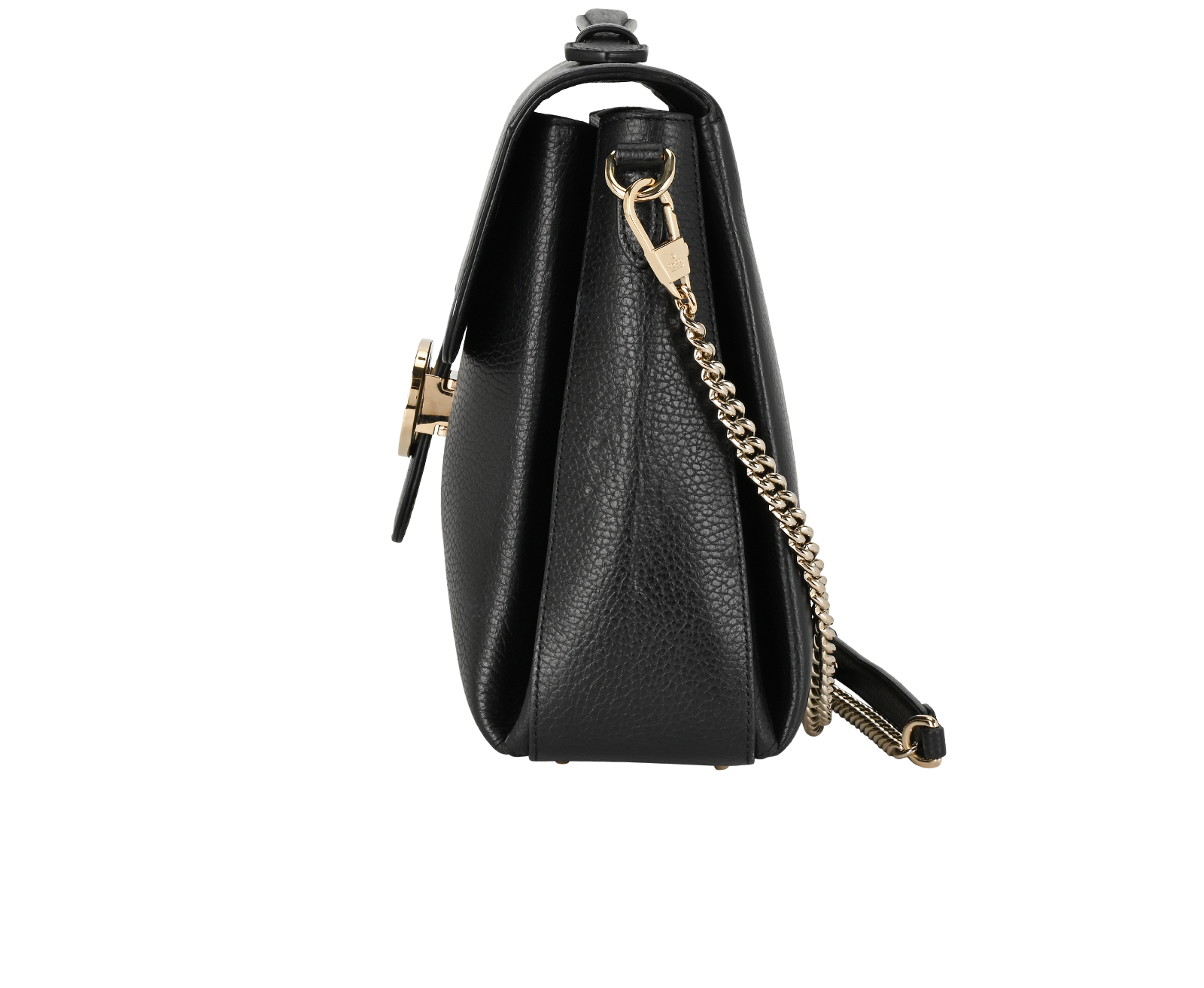 GG Interlocking Large Top Handle, &pound;650, Handbags, Black, Leather, Bottom view